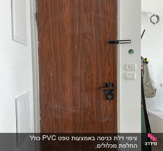 דלת עץ עם סימני ליטוש ולכה